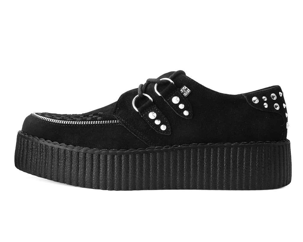 Black Suede Zipper Studded Mondo Creeper - T.U.K.V3075-03