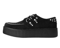 Black Suede Zipper Studded Mondo Creeper - T.U.K.V3075-03