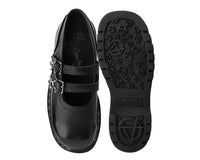 T2307 Black TUKskin™ 2-Skull Buckle Mary Jane