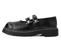 T2307 Black TUKskin™ 2-Skull Buckle Mary Jane