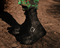 T2323 Black TUKskin™ 3-Buckle Anarchic Airship Boot