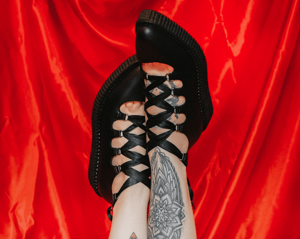 A9768L Black TUKskin™ 5-Loop Ribbon Mary Jane