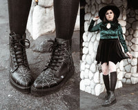 A9746 Black  TUKskin™ 7-Eye Spiderweb Glow Boot