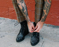 A9746 Black  TUKskin™ 7-Eye Spiderweb Glow Boot