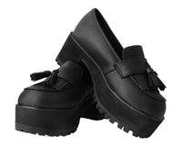 A9938L Black TUKskin™ Fringe Loafer Platform