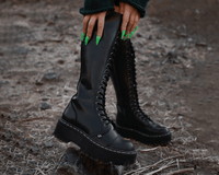 A3117 Black TUKskin™ Knee-high Double Decker Boot