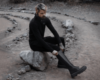 A3117 Black TUKskin™ Knee-high Double Decker Boot
