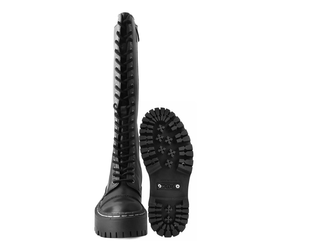 A3117 Black TUKskin™ Knee-high Double Decker Boot