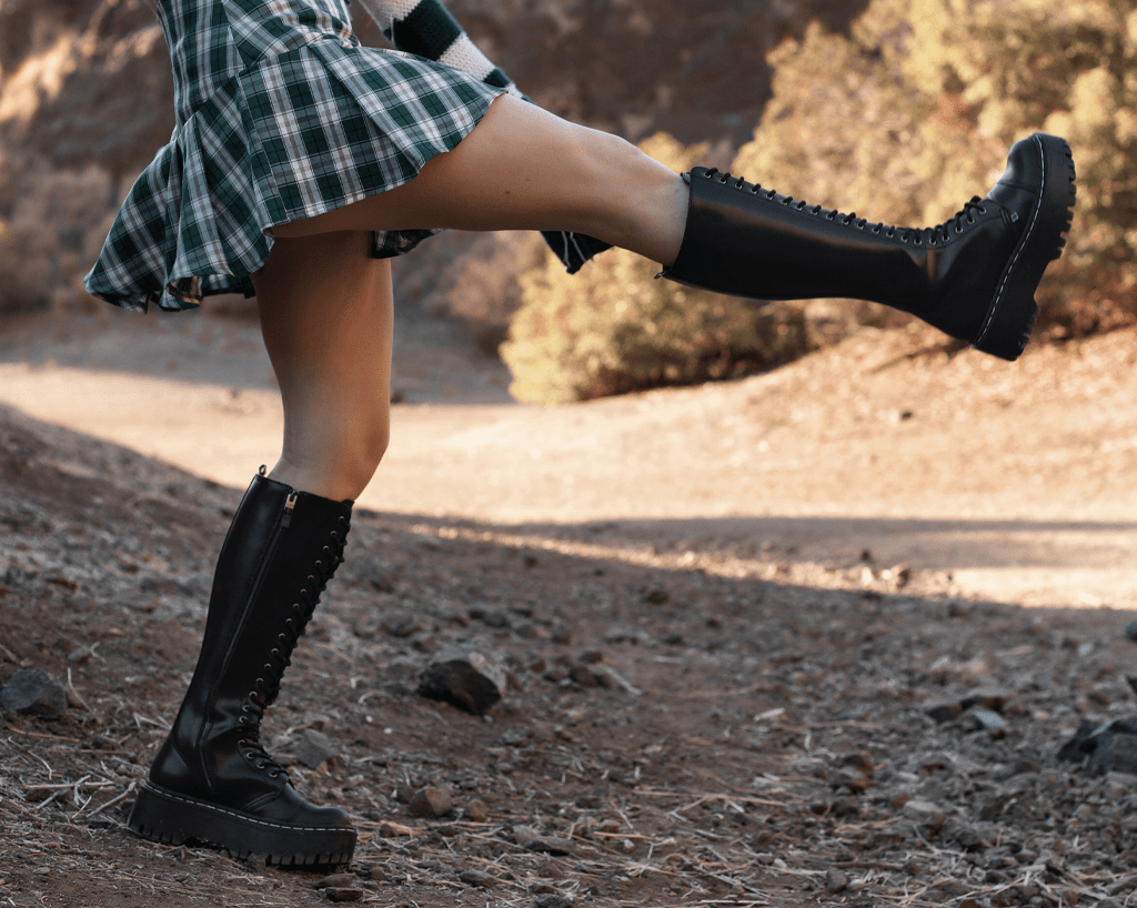 A3117 Black TUKskin™ Knee-high Double Decker Boot