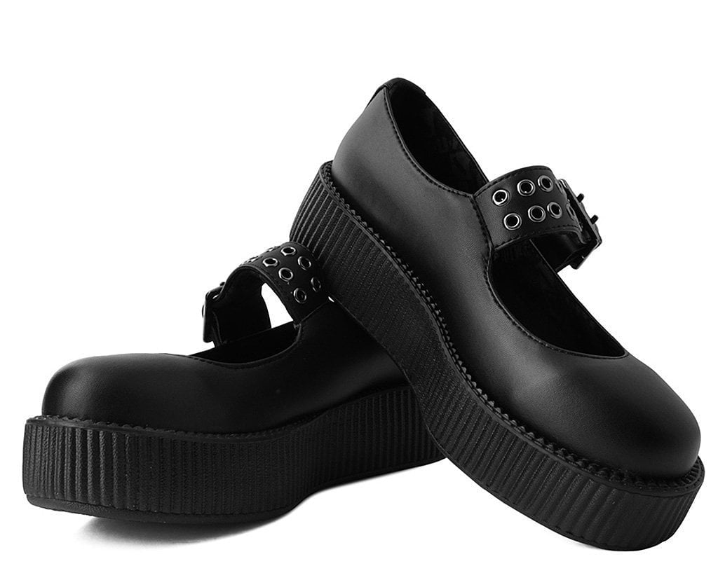 V9595L Black TUKskin™ Mary Jane Viva Mondo Creeper