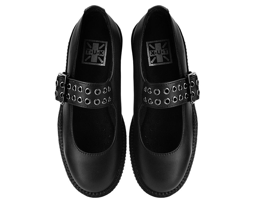 V9595L Black TUKskin™ Mary Jane Viva Mondo Creeper