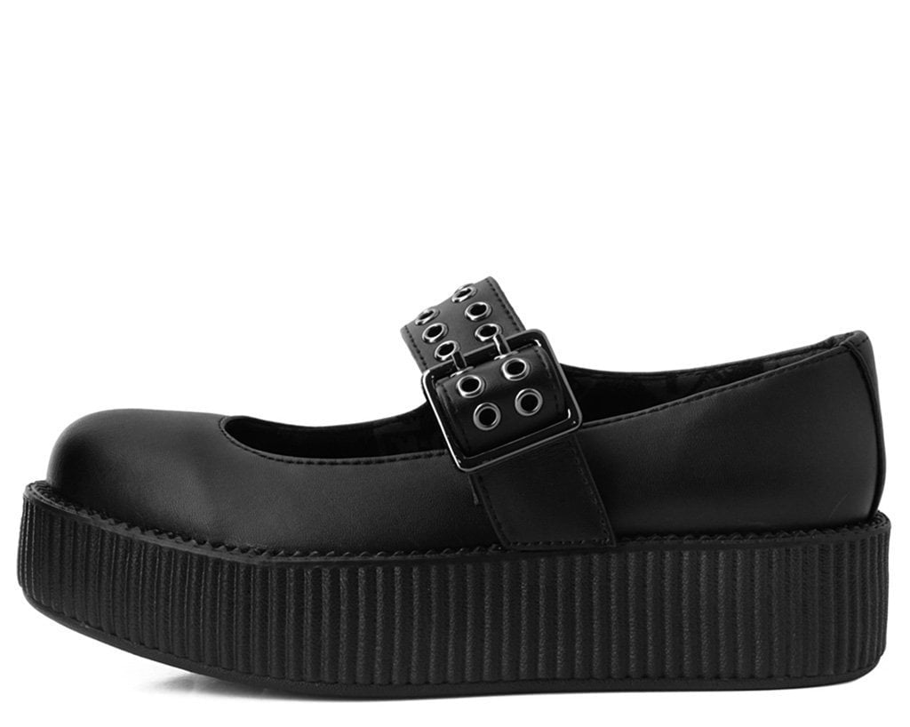 V9595L Black TUKskin™ Mary Jane Viva Mondo Creeper