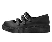 A9733L Black TUKskin™ Pointed 3-Strap Mary Jane