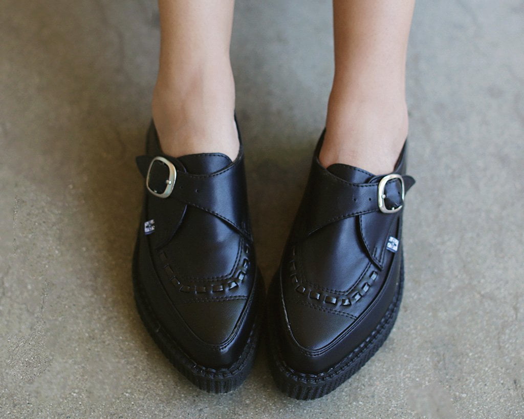 Black TUKskin™ Pointed Buckle Creeper - T.U.K.A9324-03