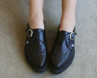Black TUKskin™ Pointed Buckle Creeper - T.U.K.A9324-03