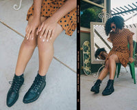 A9636 Black TUKskin™ Pointed Lace Up Boot