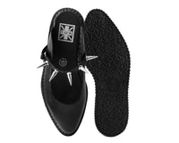 A9769L Black TUKskin™ Spike Strap Pointed Mule