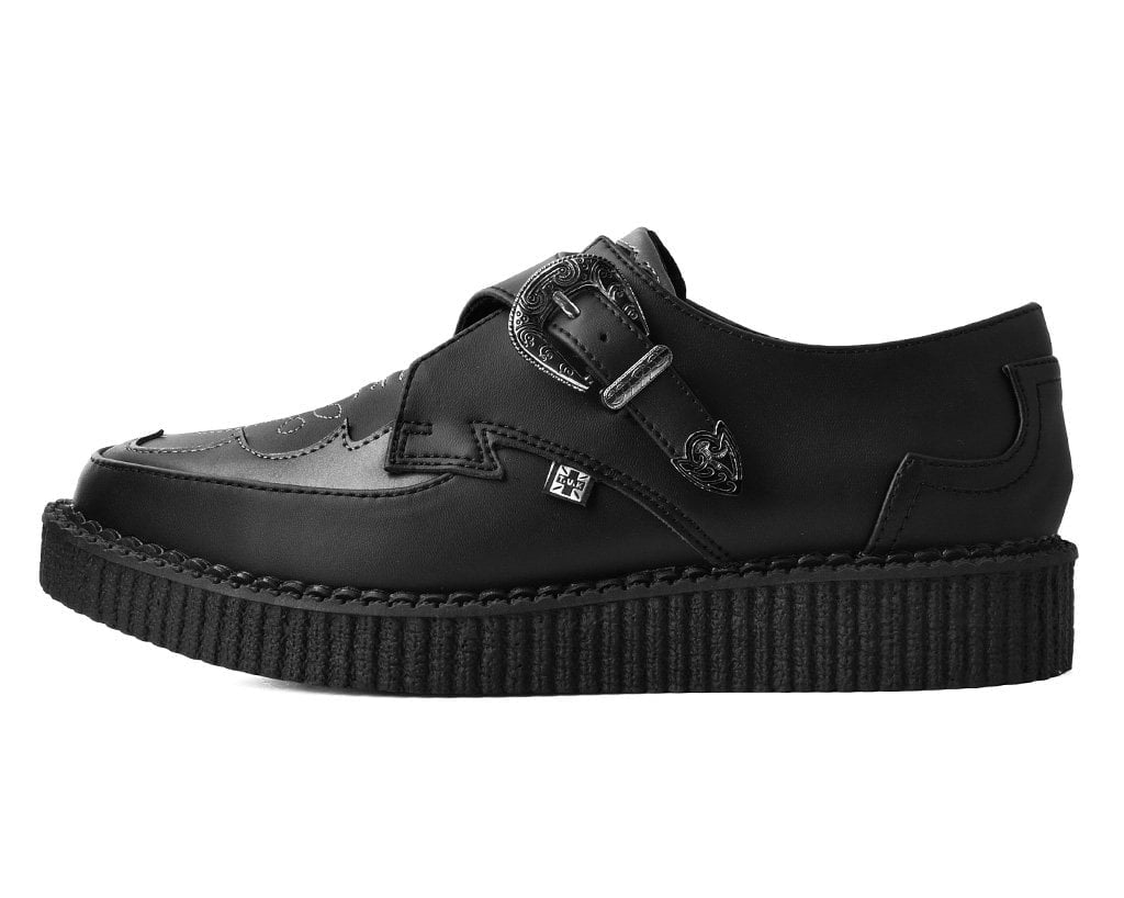 A9847 Black TUKskin™ Western Antique Buckle Pointed Creeper