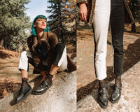 A9847 Black TUKskin™ Western Antique Buckle Pointed Creeper