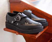 A9847 Black TUKskin™ Western Antique Buckle Pointed Creeper