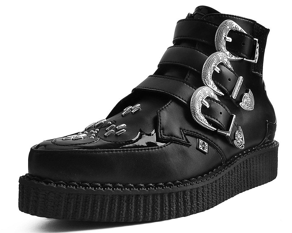 Black TUKskin™ Western Buckle Pointed Boot - T.U.K.A9413-03