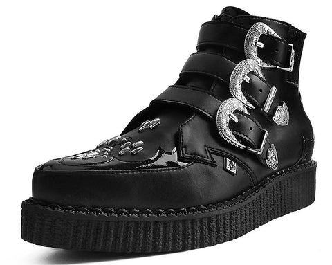 Black TUKskin™ Western Buckle Pointed Boot - T.U.K.A9413-03