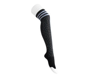 TSK1125 Black Varsity Rhinestone Over-The-Knee Sock TSK1125-OS