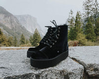 V9758L Black Velvet 7-Eye Viva Mondo Boot
