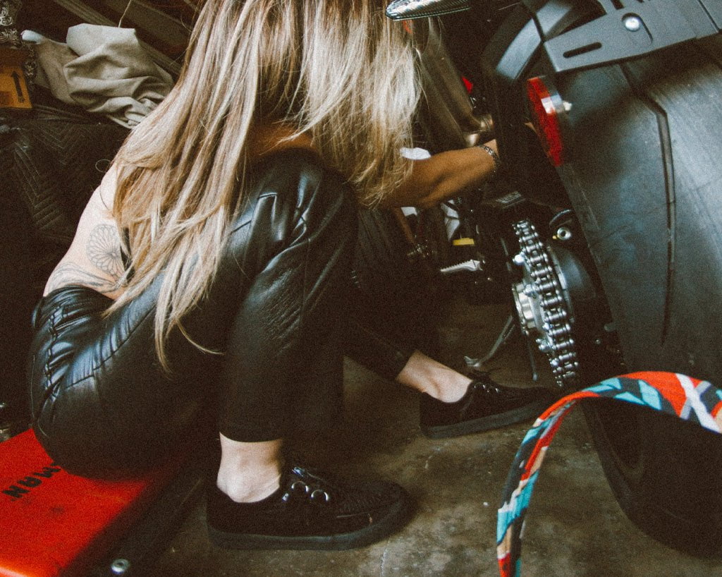 A9983 Black Velvet D-Ring Interlace Sneaker