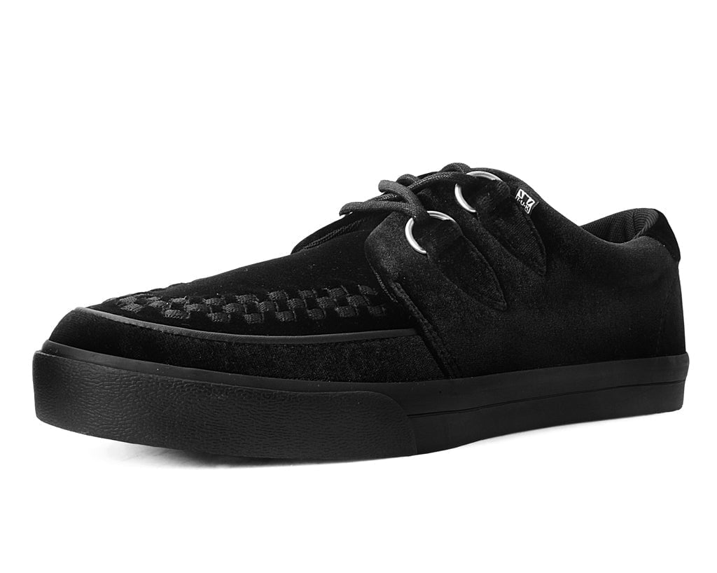 A9983 Black Velvet D-Ring Interlace Sneaker
