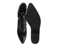 T2313L Black Victorian 8-Eye Rose Pointed Anarchic Heel