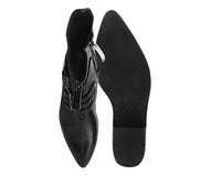 T2301L Black Victorian Anarchic 6-Buckle Pointed Boot