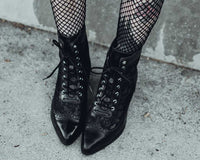 T2300L Black Victorian Anarchic Pointed Boot
