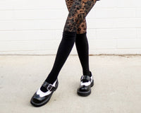 T1035 Black & White Brogue Mary Jane