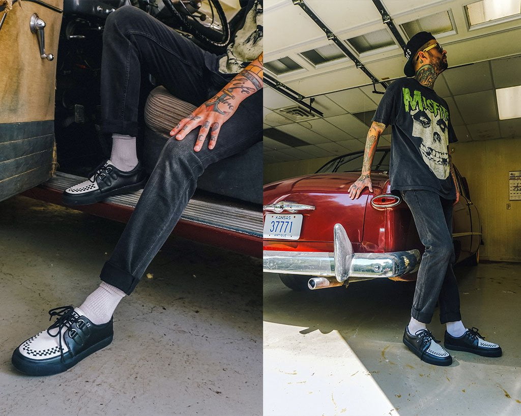 A9180 Black & White D-Ring Sneaker