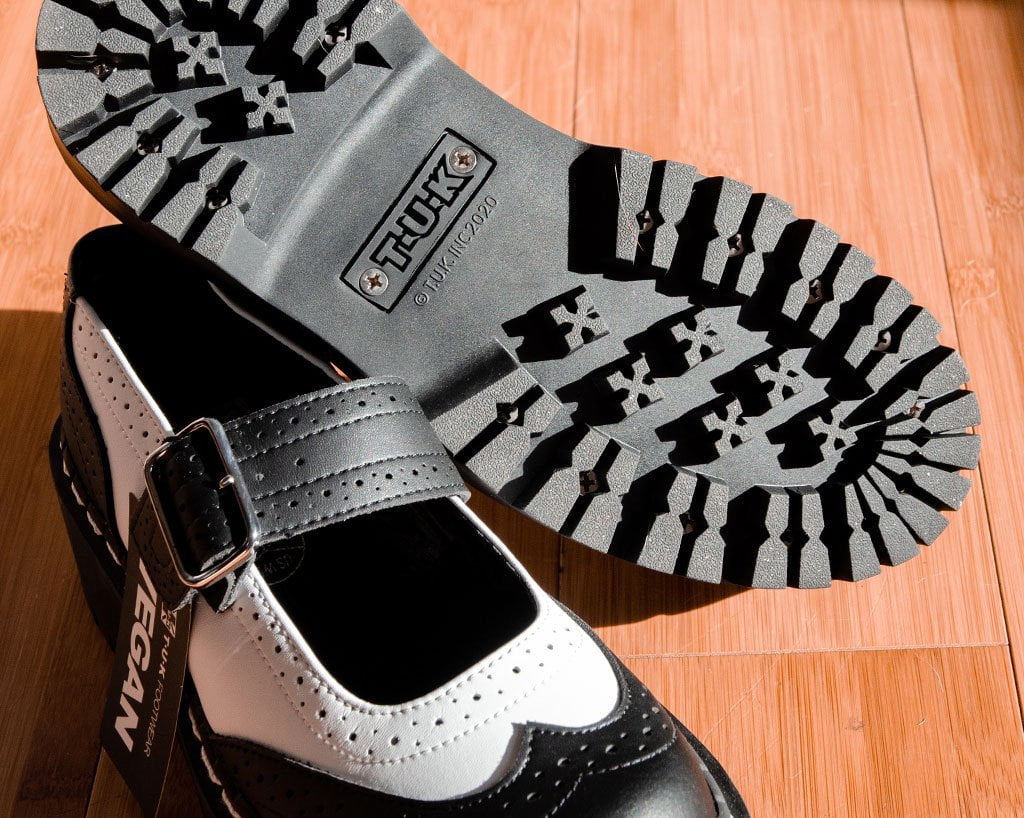 A9888L Black & White Double Decker Mary Jane