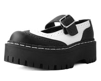 A9888L Black & White Double Decker Mary Jane