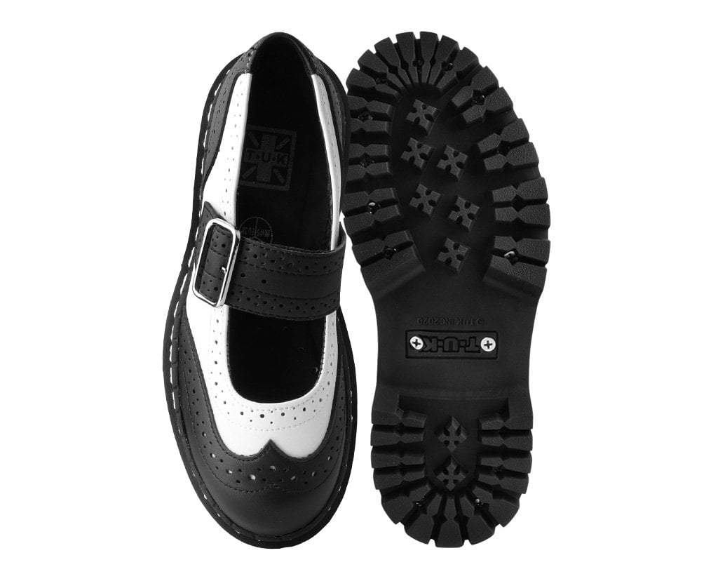 A9888L Black & White Double Decker Mary Jane
