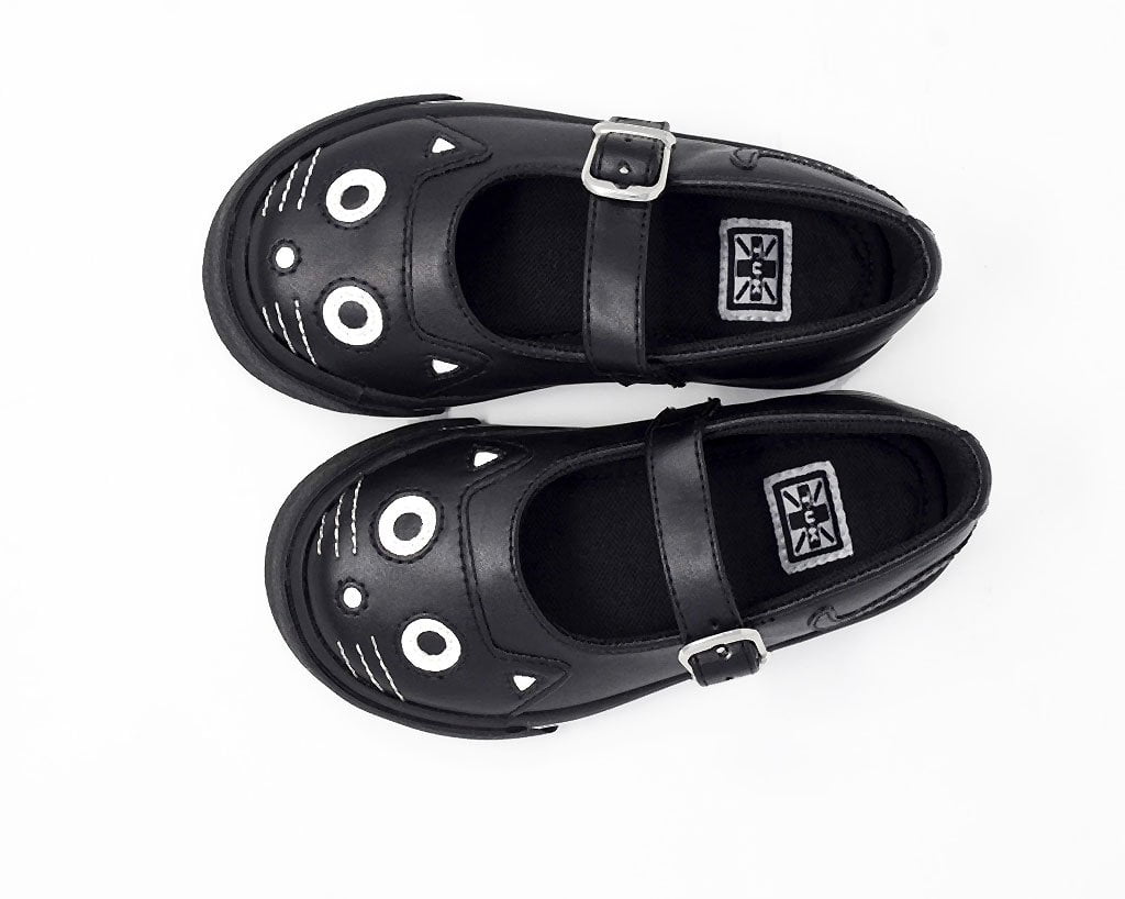 A9725B Black & White Kitty Mary Jane Toddler Sneaker