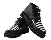 Black & White Stripe 3-Buckle Pointed Boot - T.U.K.A9659-03