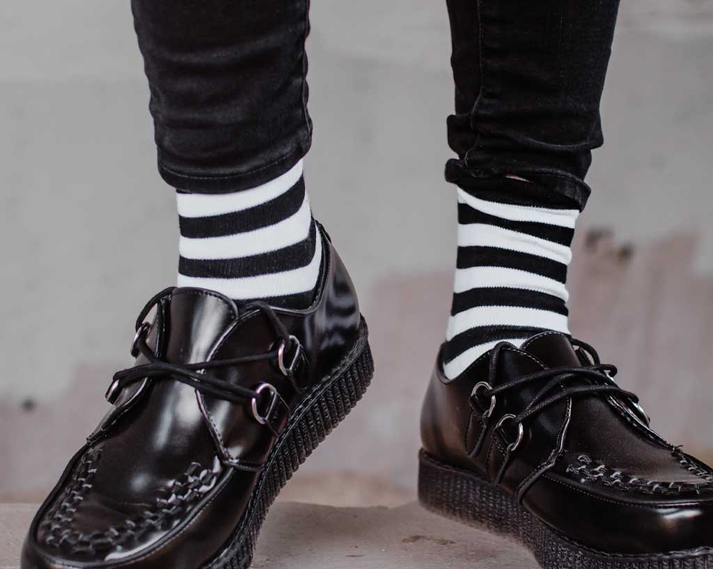TSK1047 Black & White Stripe T.U.K. Women’s Sock TSK1047-OS