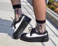 F9742 Black & White Wingtip TUKskin™ Viva Low Creeper