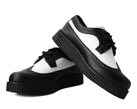 F9742 Black & White Wingtip TUKskin™ Viva Low Creeper