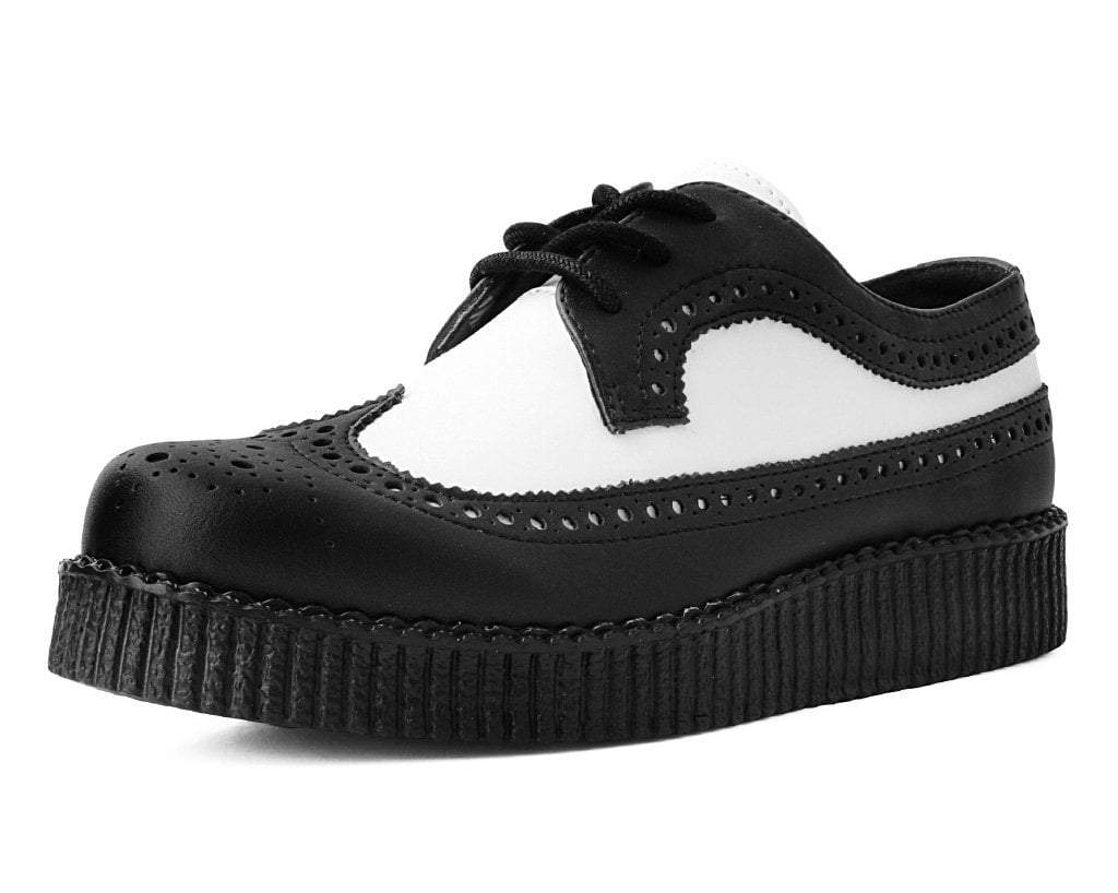 F9742 Black & White Wingtip TUKskin™ Viva Low Creeper