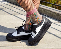 TSK1079 Blush Stripe Floral Sheer Sock TSK1079-OS