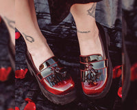 A9827L Burgundy Gradient Loafer Platform