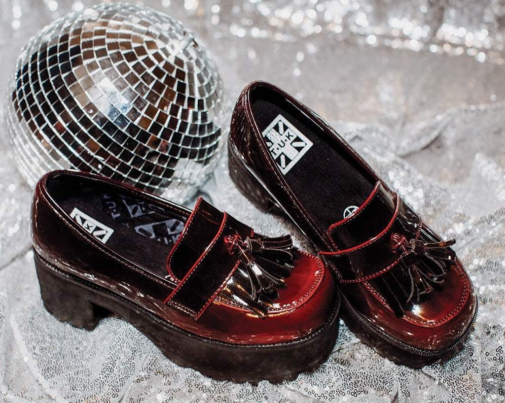 A9827L Burgundy Gradient Loafer Platform