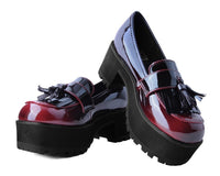 A9827L Burgundy Gradient Loafer Platform