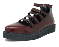 A9902L Burgundy Rub-Off Multi Strap Pointed Mary Jane