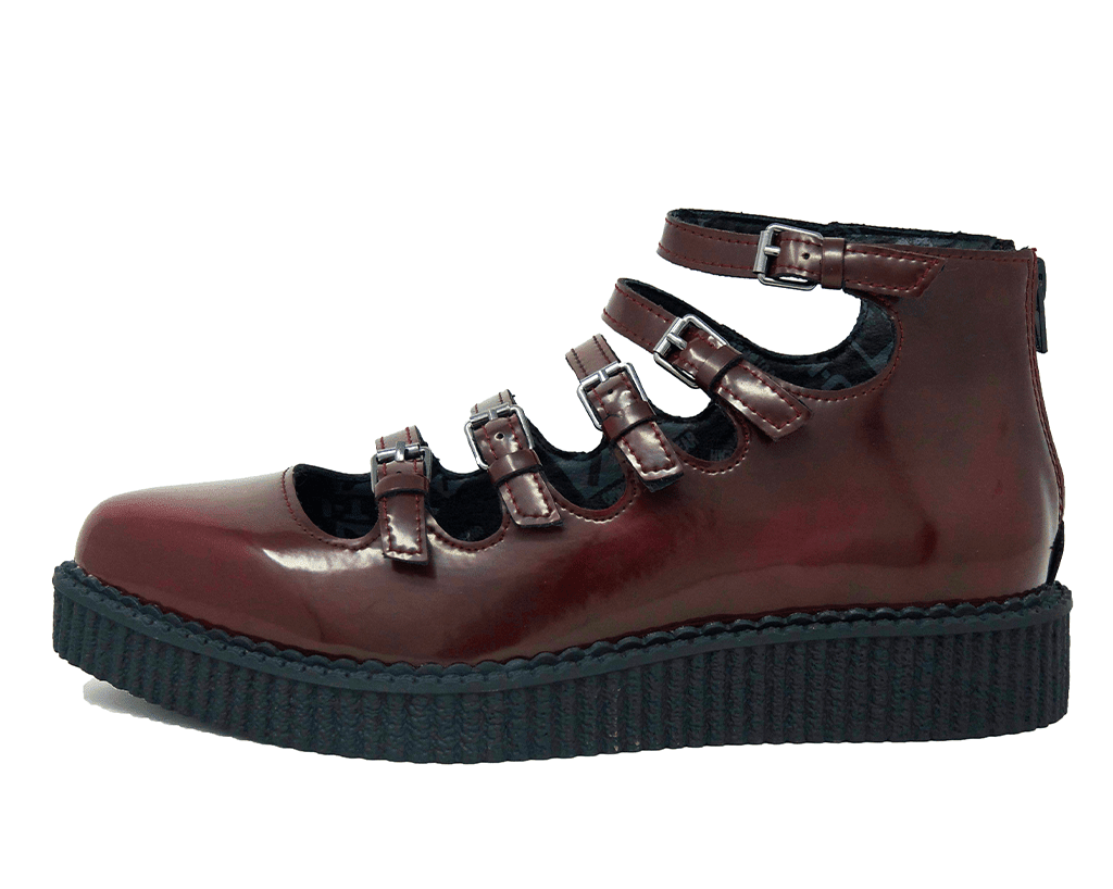 Burgundy Rub - Off Multi Strap Pointed Mary Jane - T.U.K.A9902L-05